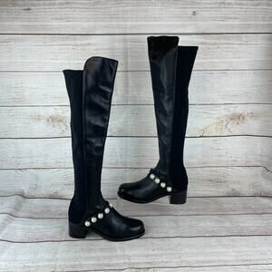 Stuart Weitzman Portia 5050 Womens Sz 5B Over The Knee Boots Black Pearl